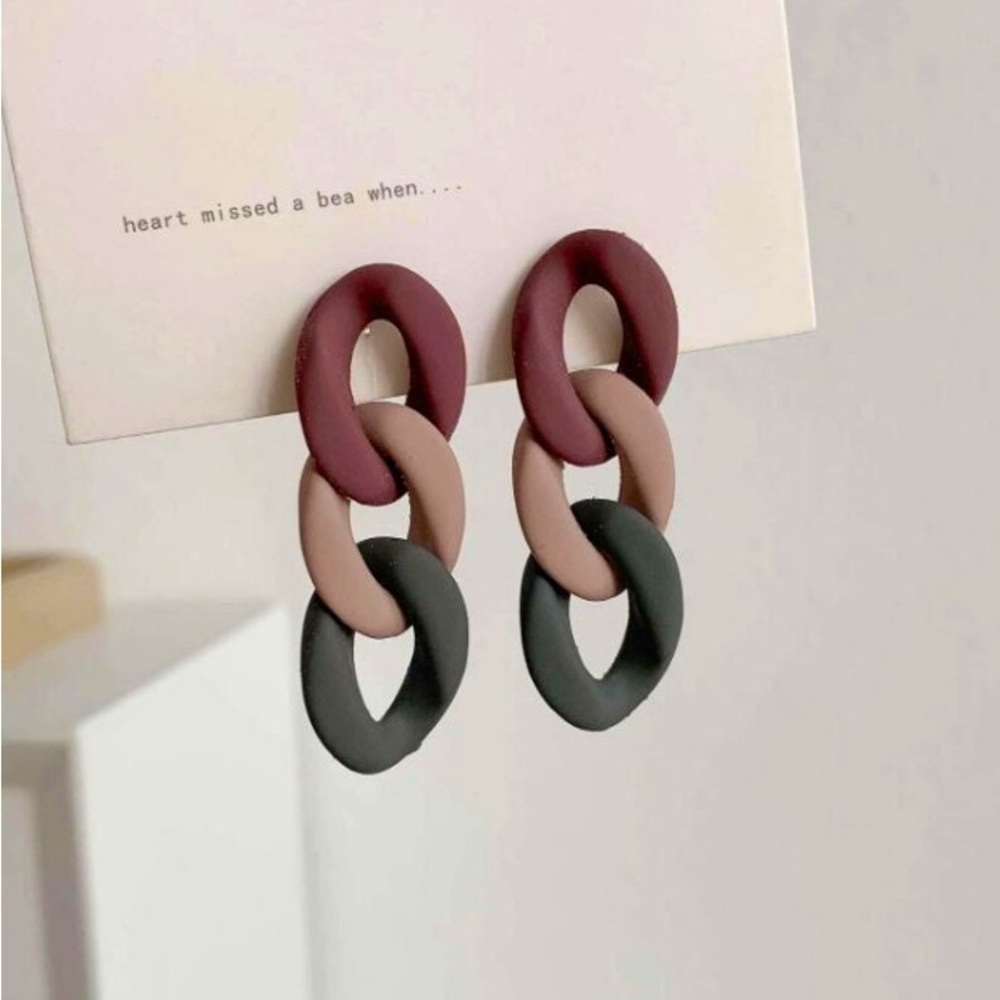 Chain Design Drop Earrings | Long Earrings | trendy earrings | minimal earrings